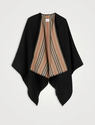 Icon Stripe Wool Reversible Cape
