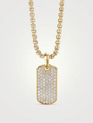 Pavé Tag In 18k Yellow Gold With Diamonds