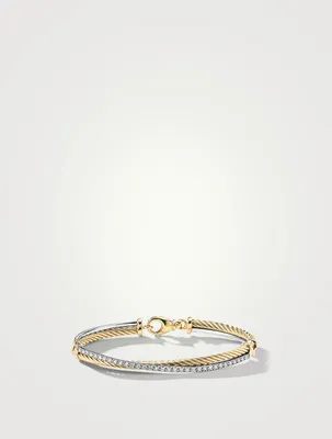 Crossover Linked Bracelet 18k Yellow Gold With Pavé Diamonds
