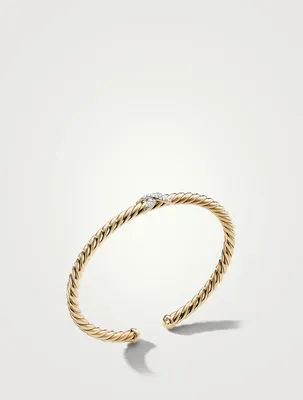 Cablespira® Station Bracelet 18k Gold With Pavé Diamonds