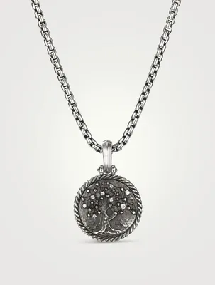 Tree Of Life Amulet In Sterling Silver With Diamonds