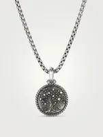 Tree Of Life Amulet In Sterling Silver With Diamonds