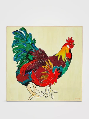 Cockerel Print Silk Scarf