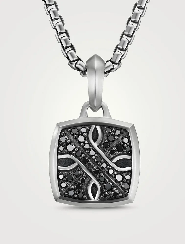 Armory® Amulet In Sterling Silver With Pavé Black Diamonds