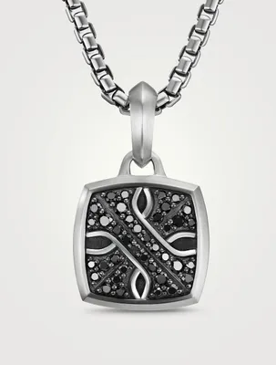 Armory® Amulet In Sterling Silver With Pavé Black Diamonds