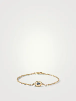 Cable Collectibles® Evil Eye Bracelet In 18k Yellow Gold With Pavé Sapphires And Diamonds