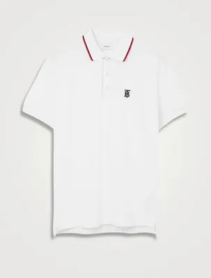Icon Stripe Placket Cotton Piqué Polo Shirt