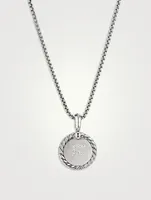 F Initial Charm In Sterling Silver With Pavé Diamonds