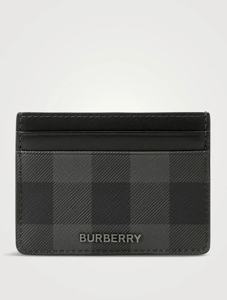 Check And Leather Card Case