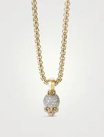 Skull Charm With Full Pavé Diamonds And 18k Yellow Gold