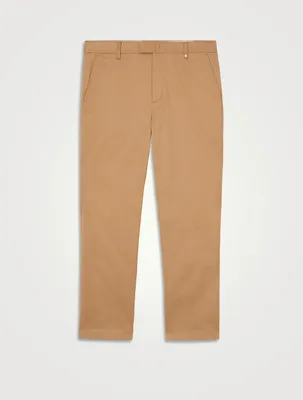 Slim Fit Monogram Motif Stretch Cotton Chinos