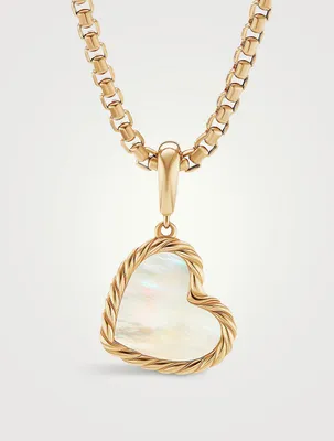 Dy Elements® Heart Amulet In 18k Yellow Gold With Mother Of Pearl
