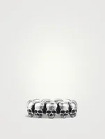 Memento Mori Skull Band Ring Sterling Silver