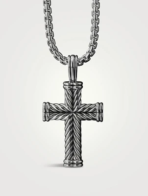 Chevron Cross Pendant In Sterling Silver