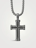 Chevron Cross Pendant In Sterling Silver