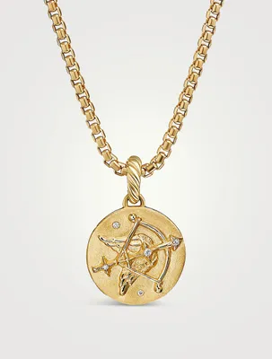 Sagittarius Amulet In 18k Yellow Gold With Diamonds