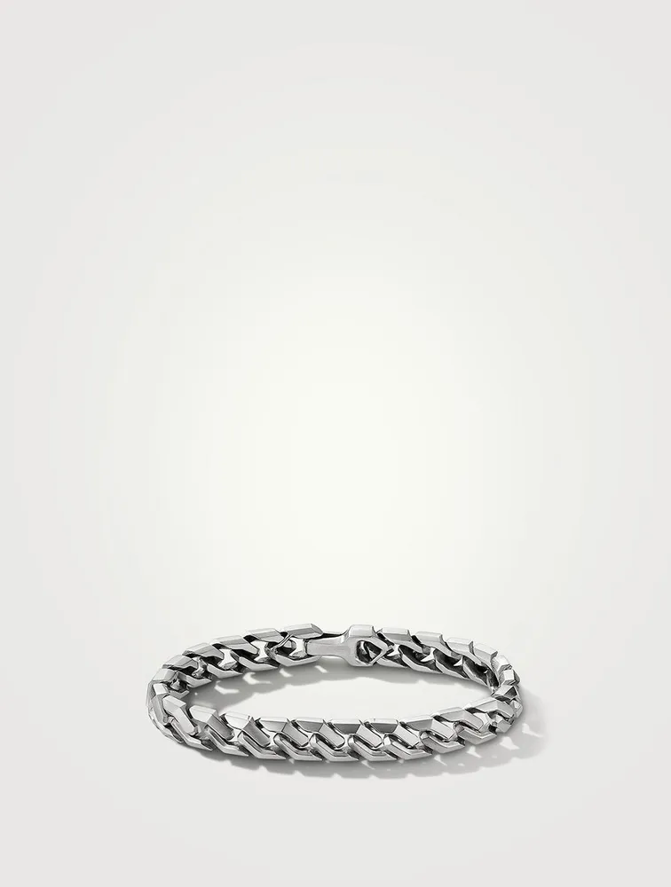Curb Chain Angular Link Bracelet Sterling Silver