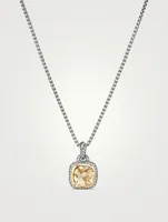 Albion® Pendant In Sterling Silver With Champagne Citrine, Pavé Diamonds And 18k Yellow Gold