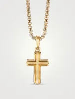 Deco Cross Pendant In 18k Yellow Gold