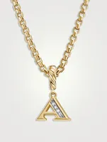 Pavé A Initial Pendant In 18k Yellow Gold With Diamonds