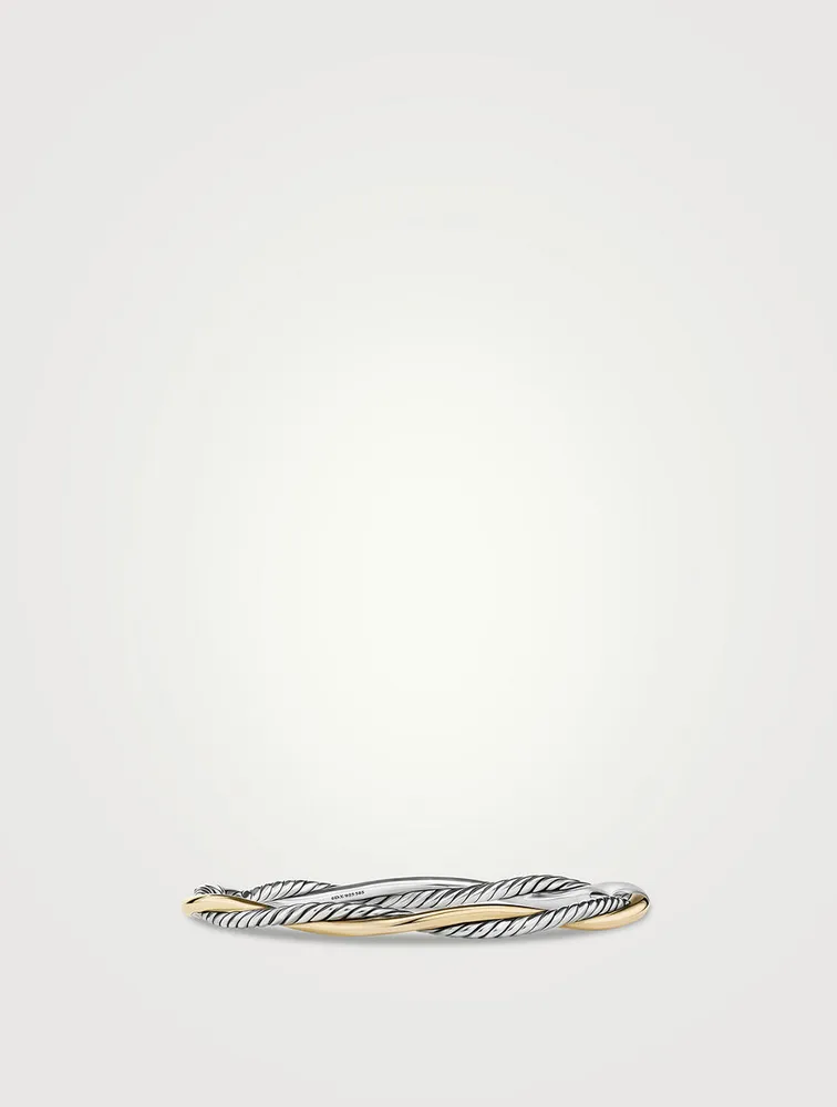 Petite Infinity Bracelet Sterling Silver With 14k Yellow Gold