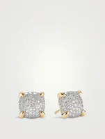 Chatelaine® Stud Earrings In 18k Yellow Gold With Pavé Diamonds