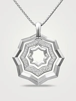 Zig Zag Stax™ Pendant Necklace In Sterling Silver With Diamonds, 28mm