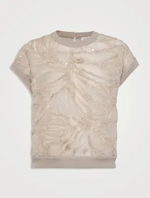 Silk T-shirt With Embroidery