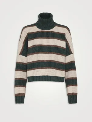 Striped Cashmere Turtleneck Sweater