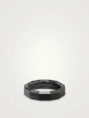 Faceted Band Ring Black Titanium