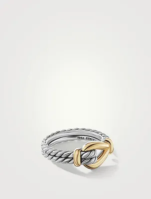 Thoroughbred Loop Ring Sterling Silver With 18k Yellow Gold