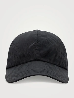 Check Nylon Blend Baseball Cap