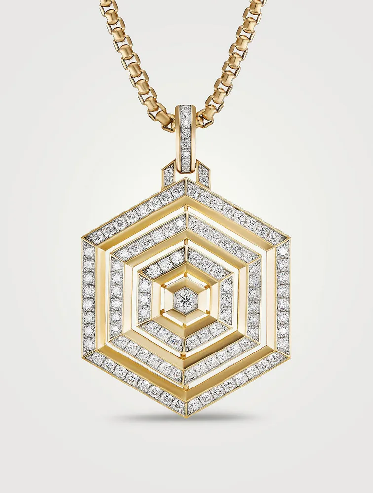 Carlyle™ Pendant In 18k Yellow Gold With Full Pavé Diamonds