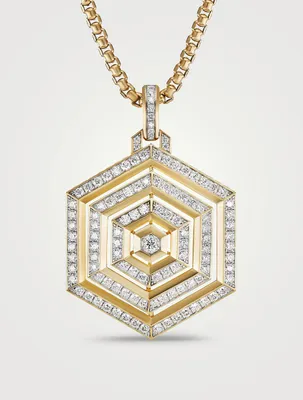 Carlyle™ Pendant In 18k Yellow Gold With Full Pavé Diamonds