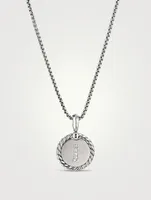 J Initial Charm In Sterling Silver With Pavé Diamonds