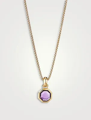 Octagon Cut Amulet In 18k Yellow Gold With Amethyst