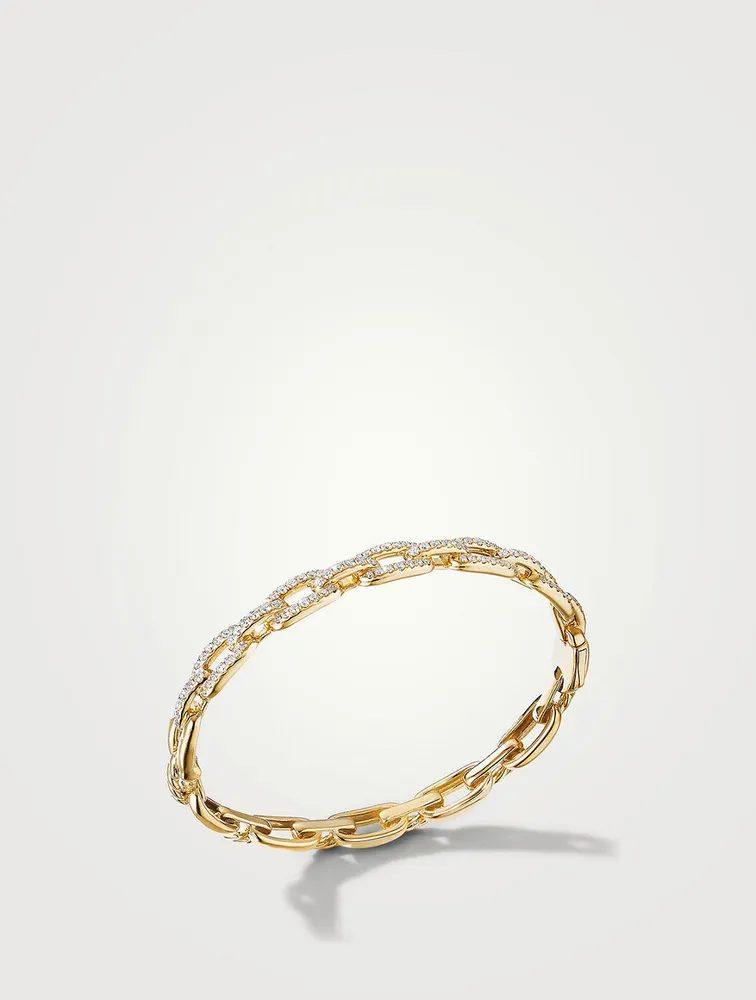 Stax Chain Link Bracelet 18k Gold With Pavé Diamonds