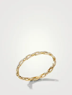 Stax Chain Link Bracelet 18k Gold With Pavé Diamonds