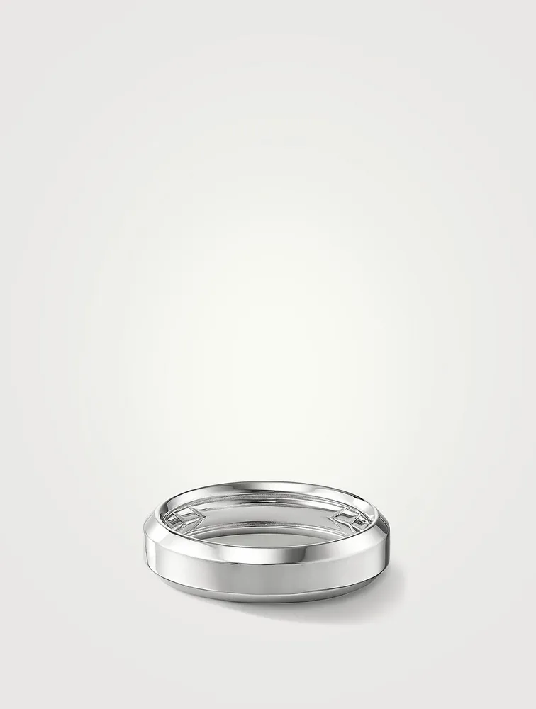 Beveled Band Ring 18k White Gold