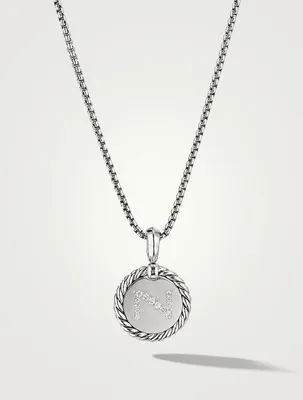 N Initial Charm In Sterling Silver With Pavé Diamonds