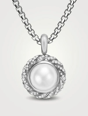 Pearl Classics Cable Halo Amulet In Sterling Silver With Diamonds, 18.8mm