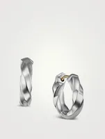 Cable Edge® Huggie Hoop Earrings In Sterling Silver