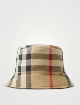 Exaggerated Check Cotton Bucket Hat