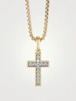 Streamline® Cross Pendant In 18k Yellow Gold With Pavé Diamonds
