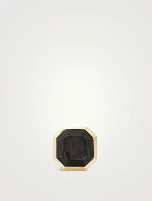 Forged Carbon Stud Earring With 18k Yellow Gold