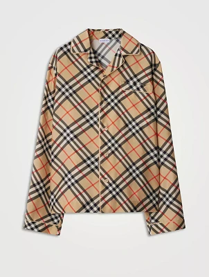 Check Silk Pyjama Shirt