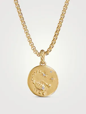 Scorpio Amulet In 18k Yellow Gold With Diamonds