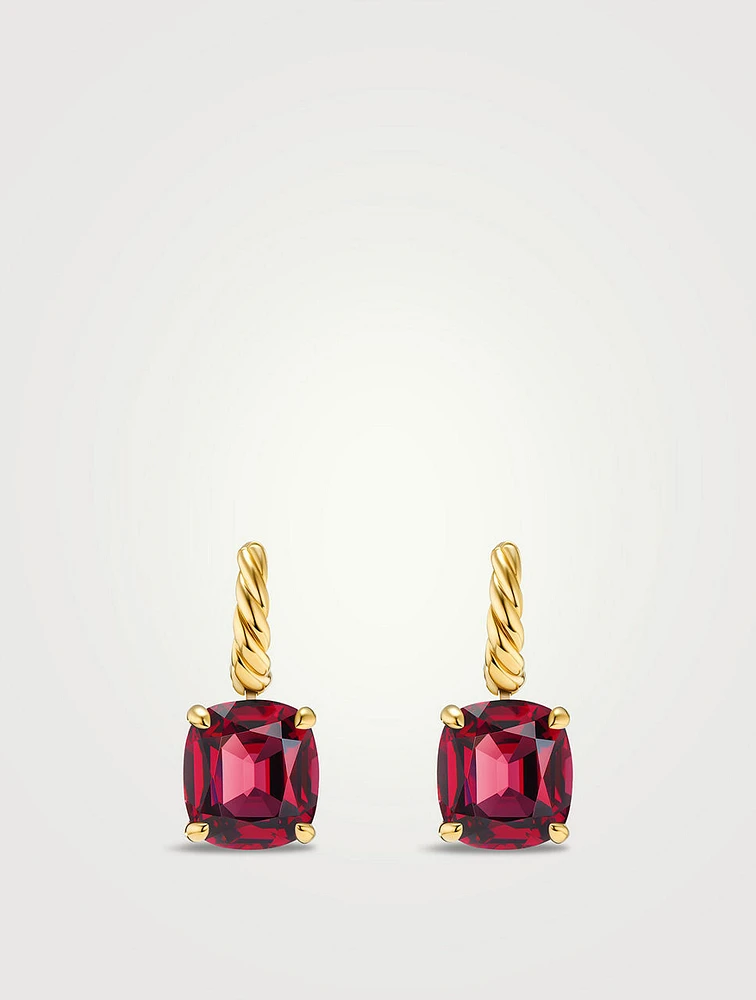 Marbella™ Drop Earrings In 18k Yellow Gold With Rhodolite Garnet, 25mm