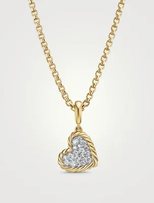 Dy Elements® Heart Pendant In 18k Yellow Gold With Pavé Diamonds