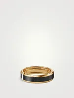 Beveled Band Ring 18k Yellow Gold With Black Titanium